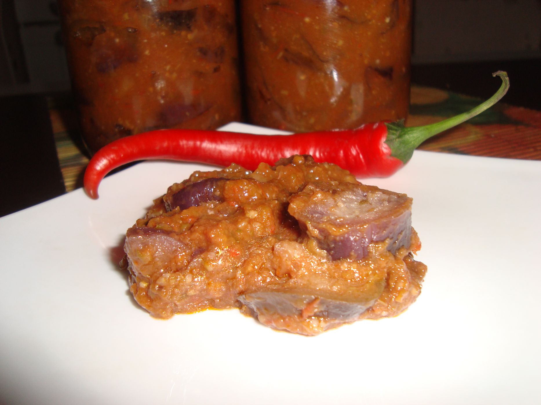 Баклажанная икра - огонек с кунжутным маслом