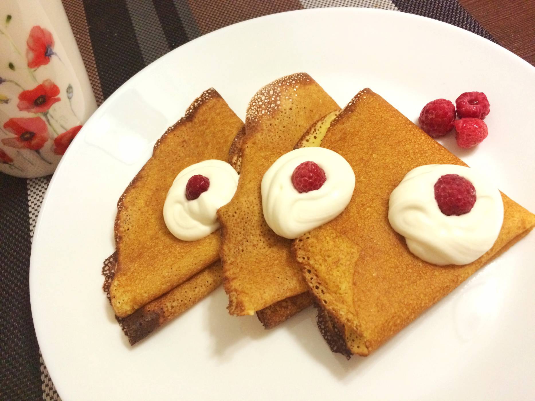 Кукурузные блинчики на сливках