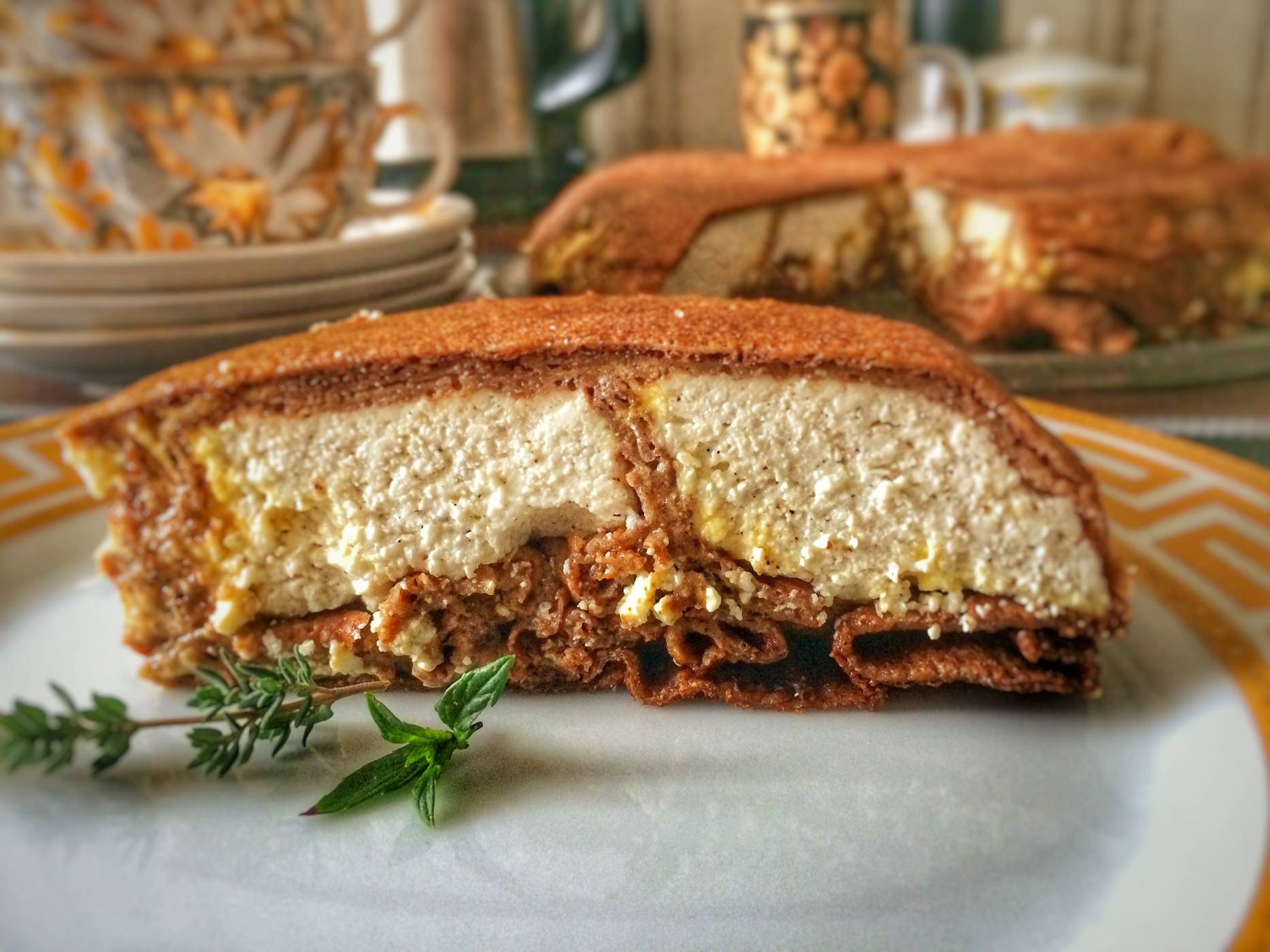Блинный заливной пирог