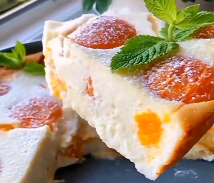 Творожный пирог с абрикосами 