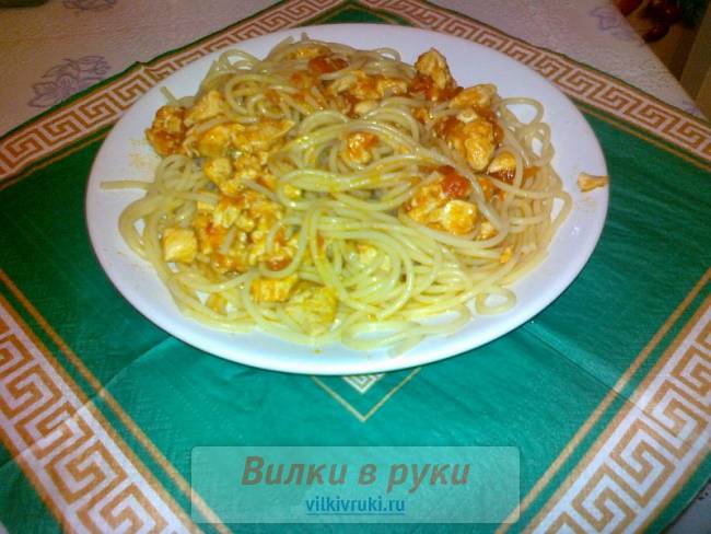 Спагетти с курицей