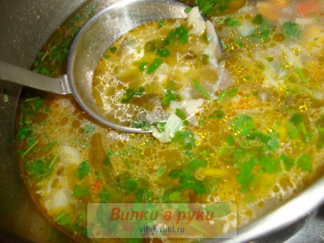 Щи с маринованной крапивой